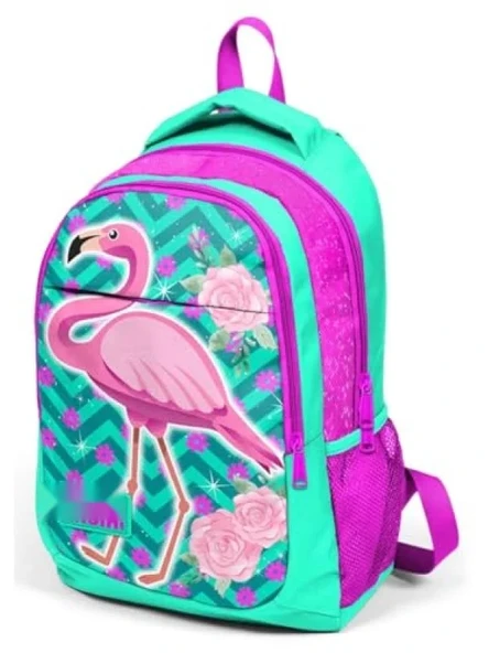 Renkli Flamingo Desenli Sırt Çanta ürün görseli 1