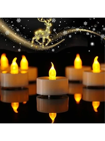 Pilli Led Tealight Mum - Sıcak Sarı LED Işık - Resim 2