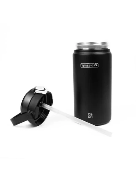 1000 ml Kapasiteli Siyah Termos - Çift Katmanlı Vakum - Resim 3