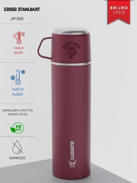 Çelik Termos Kapaklı 500 ml - Resim 3