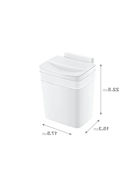 Soft Askılı Çöp Kutusu | 4 LT Kapasite, Beyaz - Resim 2