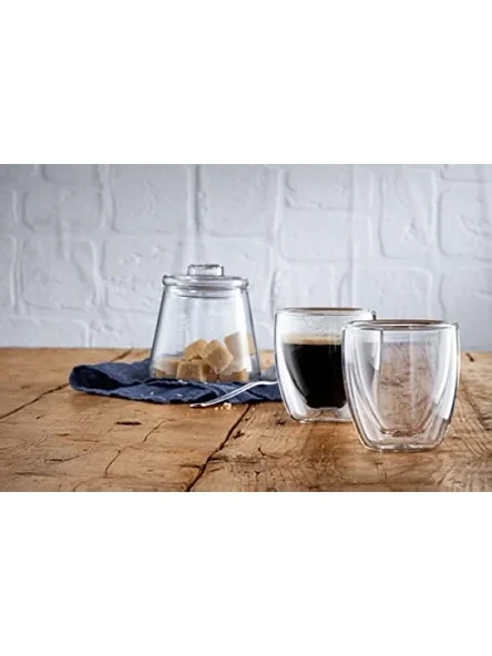 Çift Cidarlı Espresso Bardağı Seti - 2 Parça, Isı Yalıtımlı - Resim 2