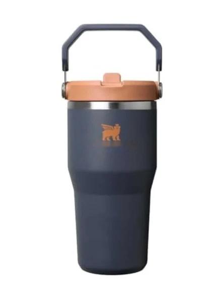 Çift Duvarlı Yalıtımlı Pipetli Termos Bardak, Lacivert, 0.60 Litre ürün görseli 1
