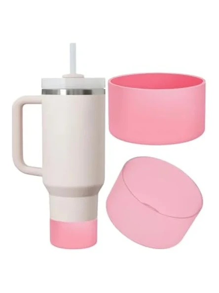 Silikon Taban Koruyucu - Stanley Quencher 20/30/40 Oz ile Uyumlu, Pembe ürün görseli 1