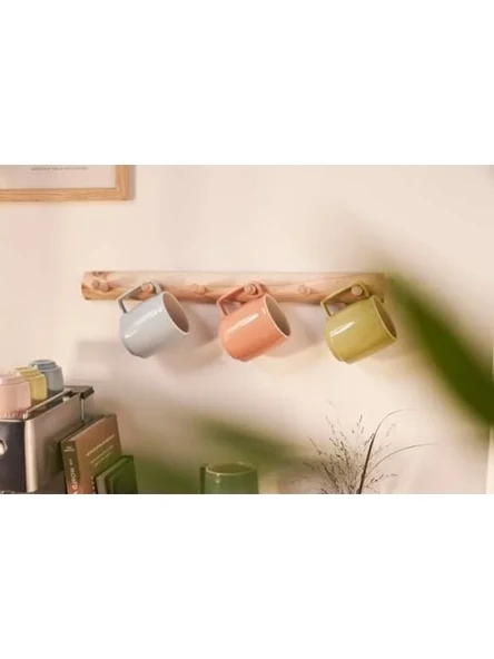 6 Parça Renkli Seramik Kupa Seti, 350 ml - Resim 2