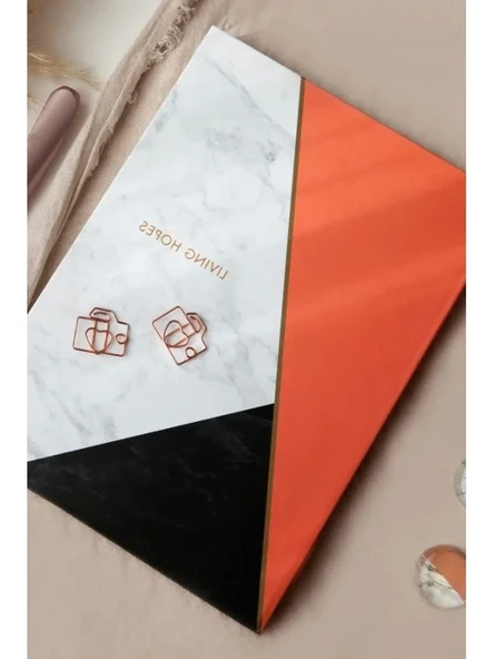 Çizgili Mercan Renk Defter - 17x24 cm, Sert Kapak ürün görseli 1
