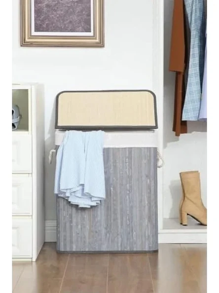 Hasır Katlanır Çamaşır Sepeti - 72 Litre ürün görseli 1