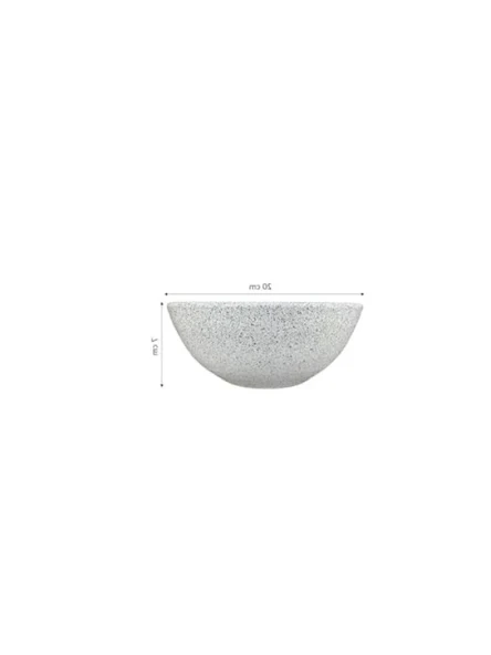 Beyaz Granit Toprak Saksı 20 cm Çap - Resim 2
