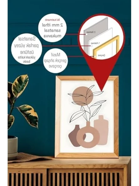 Gerçek Ahşap Çerçeveli 3 Parça 3D Poster Tablo Seti - Resim 3