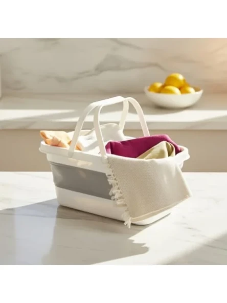 Katlanabilir Silikon Çamaşır Sepeti - 17 Litre Kapasite ürün görseli 1