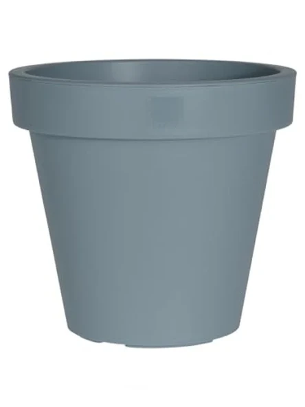 Gri Renkli 40 cm Çapında Yuvarlak Plastik Saksı ürün görseli 1