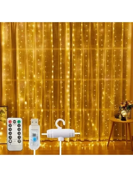 Kumandalı LED Perde - 3x3 Metre, Animasyonlu ürün görseli 1