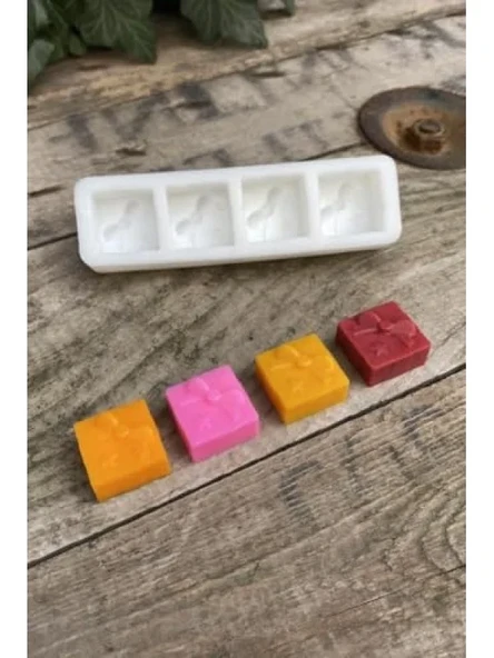 Mini Dörtlü Silikon Mum Kalıbı Seti ürün görseli 1