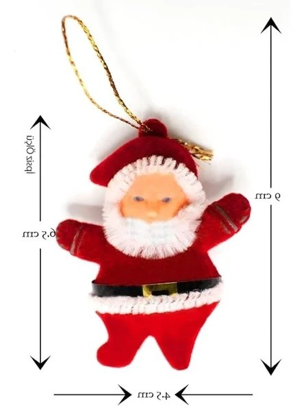 Yılbaşı Çam Ağacı Süsü, Noel Baba 6'lı Set - Resim 2