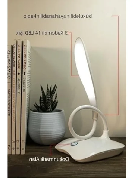 Akrobatik Şarjlı Masa Lambası - 3 Kademeli, 18 LED - Resim 2