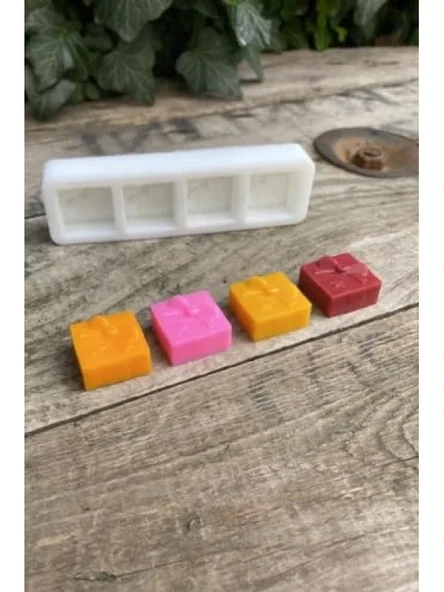 Mini Dörtlü Silikon Mum Kalıbı Seti - Resim 2