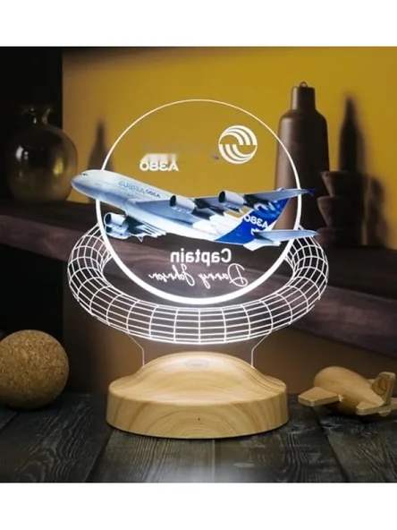 Kişiye Özel 3D Uçak Temalı Renkli LED Lamba ürün görseli 1