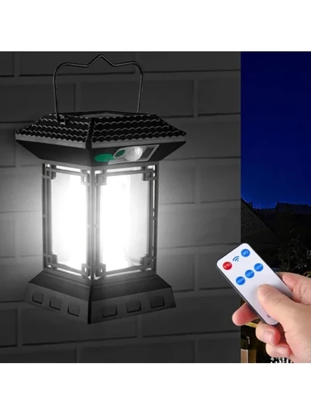 Güneş Enerjili Hareket Sensörlü Uzaktan Kumandalı Dış Mekan Işığı ürün görseli 1