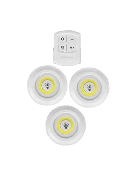 Uzaktan Kumandalı 3'lü Led Spot Lamba - Beyaz Işık ürün görseli 1