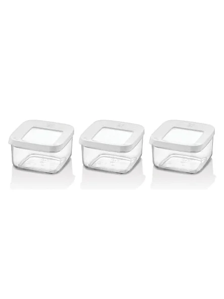 Kare Saklama Kabı Seti, 3x350 ml - Resim 2