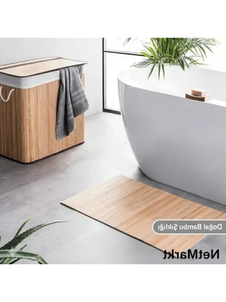 Kaydırmaz Tabanlı Lüks Bambu Paspas, 45x70 cm - Resim 2