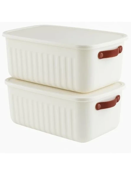 2'li Kapaklı Saklama Kutusu Seti - 10 Litre - Çok Amaçlı Organizer ürün görseli 1