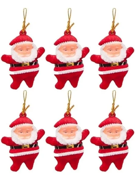 Yılbaşı Çam Ağacı Süsü, Noel Baba 6'lı Set ürün görseli 1