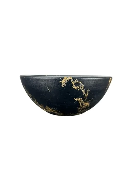 Siyah Gold Mermer Efektli Toprak Saksı - 20 cm Çap ürün görseli 1