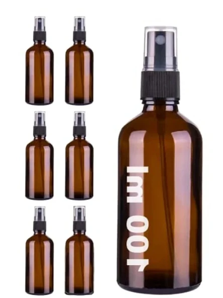 100 ml Sızdırmaz Kapaklı Kahverengi Cam Şişe - 6 Adet ürün görseli 1