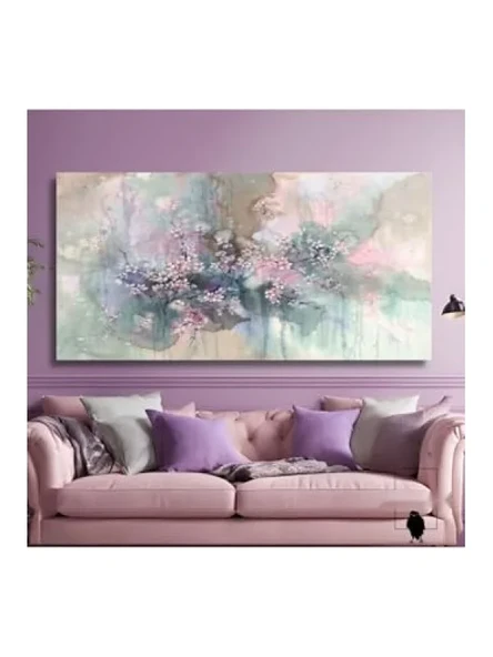 Lila Tonlarında Panoramik Kanvas Duvar Tablosu 140 x 70 cm ürün görseli 1