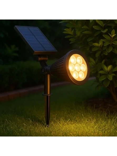 Güneş Enerjili Bahçe Aydınlatma Lambası - 7W, 3200K, IP65 ürün görseli 1