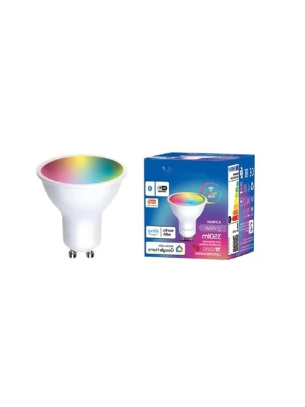 LED Akıllı RGB GU10 Lamba - Wi-Fi ve Bluetooth Uyumlu, 4W ürün görseli 1
