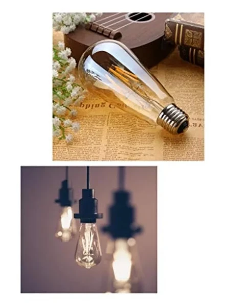 4W Dim Rustik LED Ampul, Sarı Işık - Resim 3