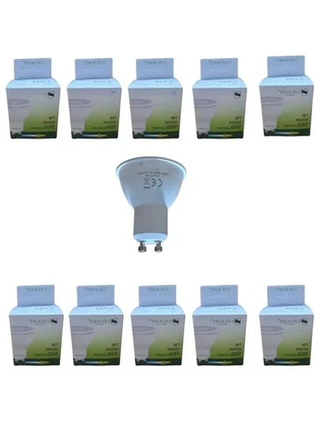 10'lu 7W GU10 Gün Işığı Led Spot Ampul - Enerji Tasarruflu ürün görseli 1