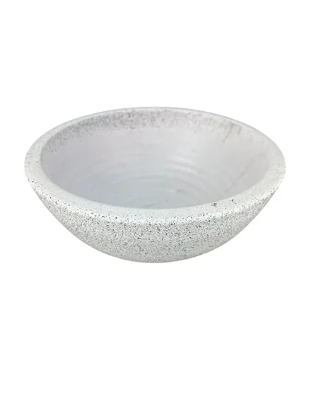 Beyaz Granit Toprak Saksı 20 cm Çap - Resim 3