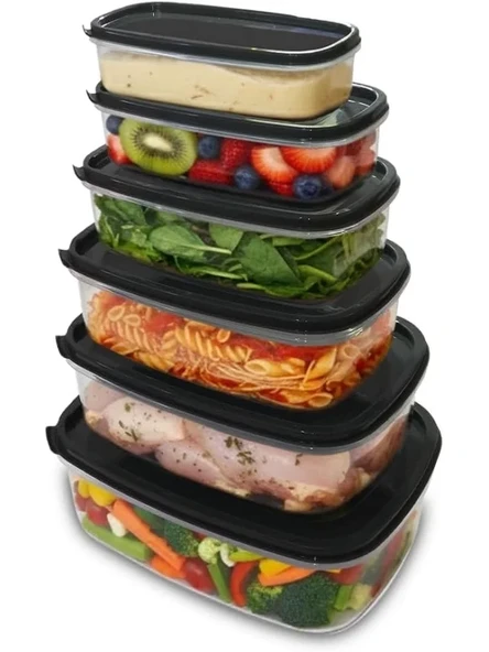 6'lı Çok Amaçlı Saklama Kabı Seti, İç İçe Geçebilen, BPA Free ürün görseli 1