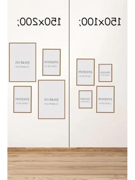 4 Parça MDF Tablo Seti - Ahşap Çerçeve Görünümü - Resim 2