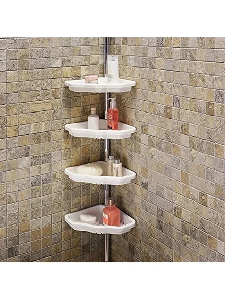 Beyaz Aluminyum Banyo Köşe Rafı ürün görseli 1