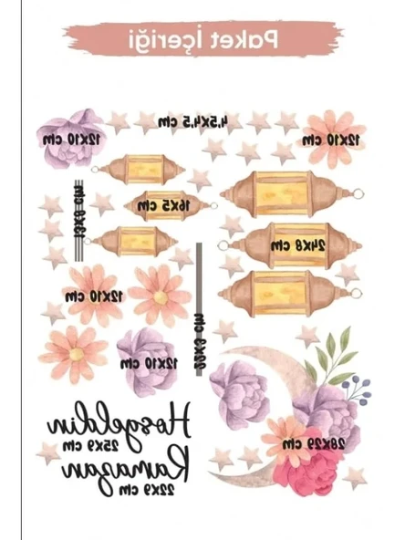 Ahşap Kapı Süsü Sticker - Ramazan Temalı Dekoratif Aksesuar - Resim 2