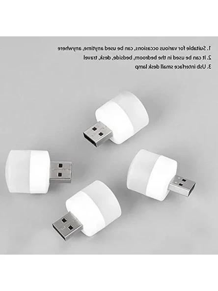 Mini LED USB Gece Işıkları, Sıcak Beyaz, 4 Adet - Resim 3