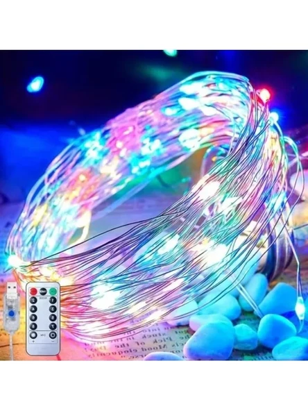10 Metre Uzunlukta, 50 LED Renkli Peri Işıkları, USB ile Çalışan ürün görseli 1