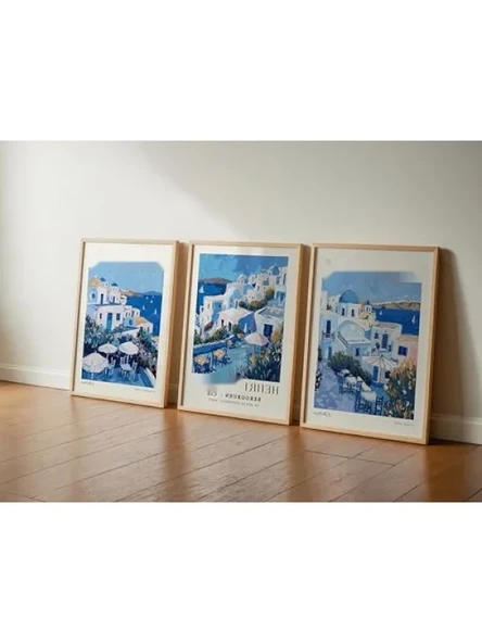 3'lü Modern Dekoratif Çerçevesiz Poster Seti, 50 x 70 cm ürün görseli 1