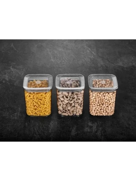 3 Adet 1000 Ml Kapasiteye Sahip Kare Saklama Kabı ürün görseli 1