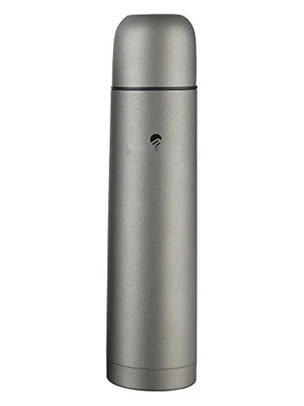 1 Litre Kapasiteli Metal Termos, Gri Renk, Seyahat İçin Uygun ürün görseli 1