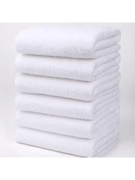 6'lı Beyaz Banyo Havlusu - 70x140 cm, %100 Pamuk ürün görseli 1