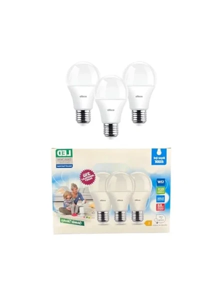 3'lü Paket 12W LED Ampul - 1521 Lümen, Beyaz Işık ürün görseli 1