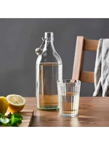 1 Litre Kapasiteli Cam Su Şişesi - Resim 2