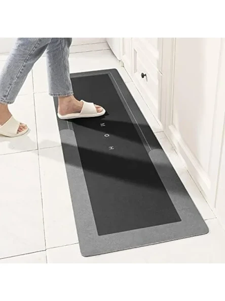 Süper Emici Kaymaz Banyo Paspası - Koyu Gri, 45 cm x 149 cm ürün görseli 1