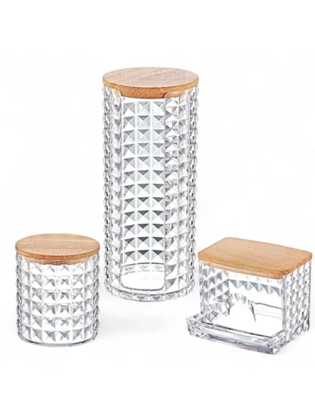 3'lü Ahşap Kapaklı Organizer Set - Resim 2