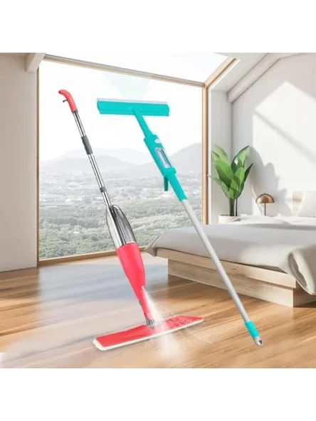 2'li Cam Sprey Mop Temizlik Seti, Paspas ve Sprey Kombinasyonu ürün görseli 1